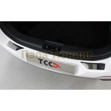 Накладки на задний бампер (лист зеркальный) 2шт ТСС для Chery Tiggo 7 PRO 2020- Накладки на задний бампер (лист зеркальный) 2шт ТСС для Chery Tiggo 7 PRO 2020-