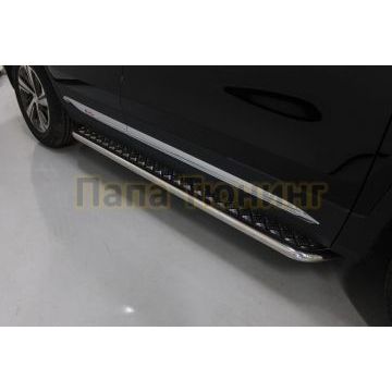 Пороги с площадкой 42,4 мм ТСС для Changan CS75 FL 2020-