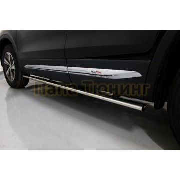Пороги овальные с проступью 75х42 мм ТСС для Changan CS75 FL 2020-