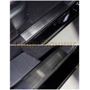 Накладки на пластиковые пороги (лист шлифованный) 4шт ТСС для Changan CS75 FL 2020-