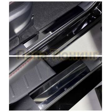 Накладки на пластиковые пороги (лист зеркальный) 4шт ТСС для Changan CS75 FL 2020- Накладки на пластиковые пороги (лист зеркальный) 4шт ТСС для Changan CS75 FL 2020-