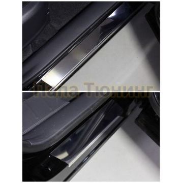 Накладки на пороги (лист зеркальный) 4шт ТСС для Changan CS75 FL 2020-
