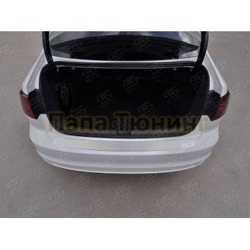 Накладка на задний бампер RUSSTAL (нерж., зеркало) для VolksWagen Jetta 2014-2018