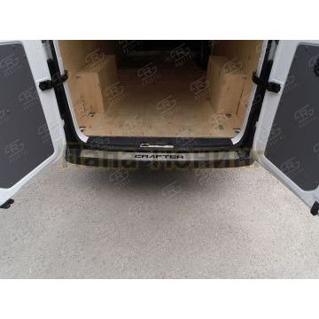 Накладка на задний бампер RUSSTAL (нерж., шлиф.,надпись) для Volkswagen Crafter 2017- Накладка на задний бампер RUSSTAL (нерж., шлиф.,надпись) для Volkswagen Crafter 2017-