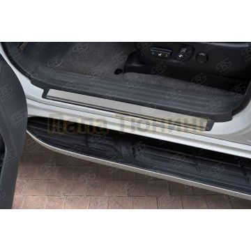 Накладки на пороги RUSSTAL (нерж., зеркало) для Toyota Land Cruiser Prado 150 2009-2017