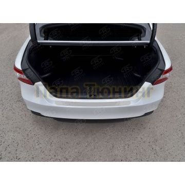 Накладка на задний бампер RUSSTAL (нерж., зеркало) для Toyota Camry 2018- Накладка на задний бампер RUSSTAL (нерж., зеркало) для Toyota Camry 2018-