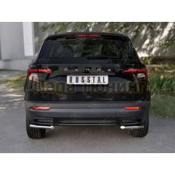 Защита заднего бампера уголки d42 секции для Skoda Karoq 2020-