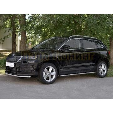 Защита переднего бампера d42 секции для Skoda Karoq 2020-