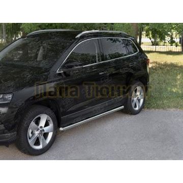 Пороги труба d57 (вариант 3) для Skoda Karoq 2020-