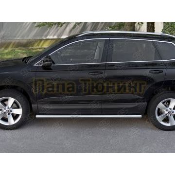 Пороги труба d57 (вариант 3) для Skoda Karoq 2020-
