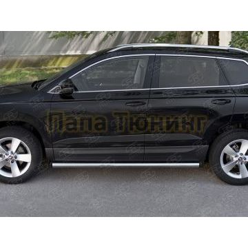 Пороги труба d57 (вариант 2) для Skoda Karoq 2020-