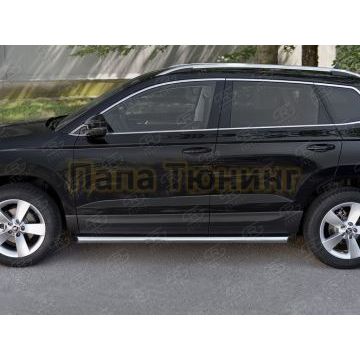Пороги труба d57 (вариант 1) для Skoda Karoq 2020-