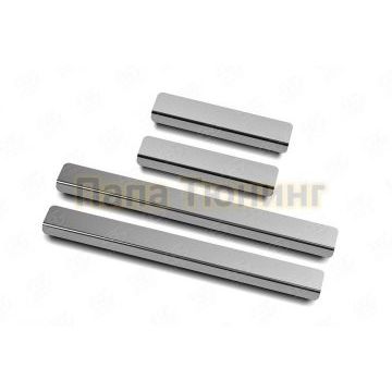 Накладки на пороги RUSSTAL (нерж., зеркало) для Skoda Karoq 2020-