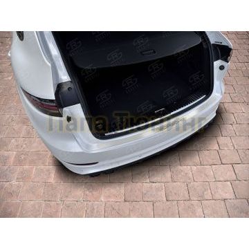 Накладка на задний бампер RUSSTAL (нерж., шлиф.,надпись) для Porsche Cayenne 3 2017-