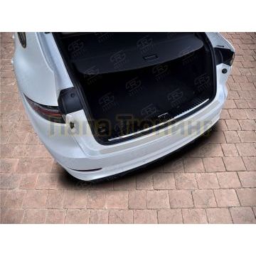 Накладка на задний бампер RUSSTAL (нерж., шлиф) для Porsche Cayenne 3 2017-