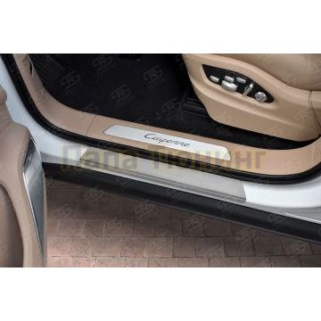 Накладки на пороги RUSSTAL (нерж., шлиф) для Porsche Cayenne 3 2017-