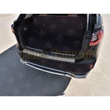 Накладка на зад.бампер RUSSTAL(нерж.шлиф.надп.) для Lexus RX 200t 2015-2019 (КРОМЕ F-SPORT)
