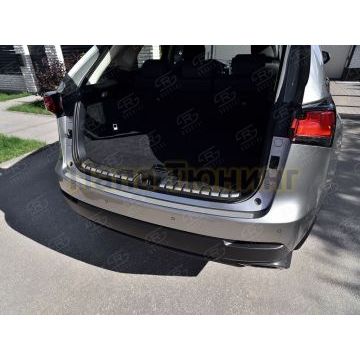 Накладка на задний бампер RUSSTAL (нерж., зеркало) для Lexus NX (not F-Sport) 2014-2017