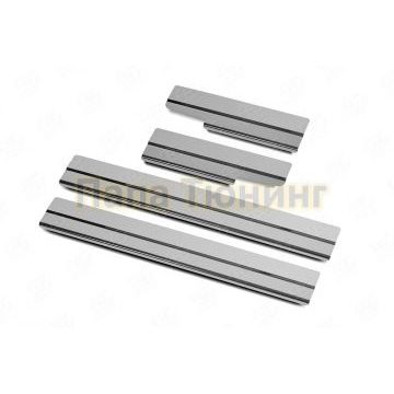 Накладки на пороги RUSSTAL (нерж., зеркало) для Lexus NX (not F-Sport) 2014-2017