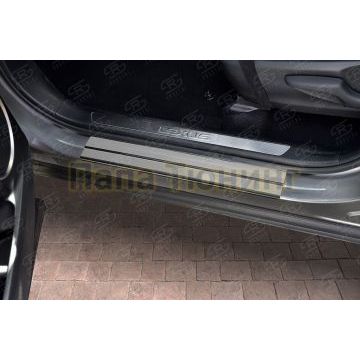 Накладки на пороги RUSSTAL (нерж., зеркало) для Lexus NX (not F-Sport) 2014-2017