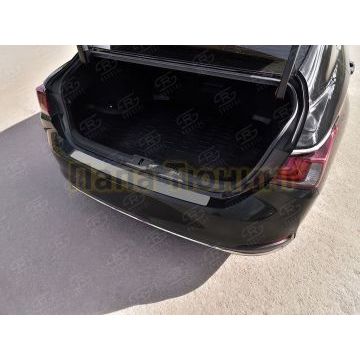 Накладка на задний бампер RUSSTAL (нерж., зеркало) для Lexus ES200-ES250-ES350 2018-