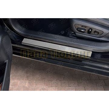 Накладки на пороги RUSSTAL (нерж., зеркало) для Lexus ES200-ES250-ES350 2018-