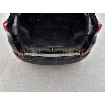Накладка на задний бампер RUSSTAL (нерж., зеркало) для Hyundai Tucson 2015-2018