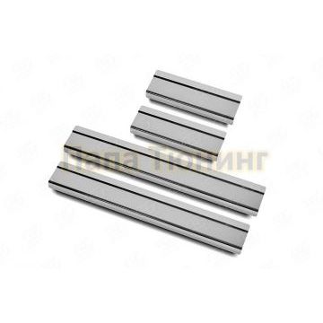 Накладки на пороги RUSSTAL (нерж., зеркало) для Honda CR-V 2017-