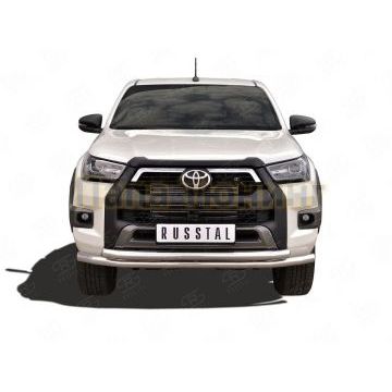 Защита переднего бампера d57 секции-d57 секции RUSSTAL для Toyota Hilux Black Onyx 2020-