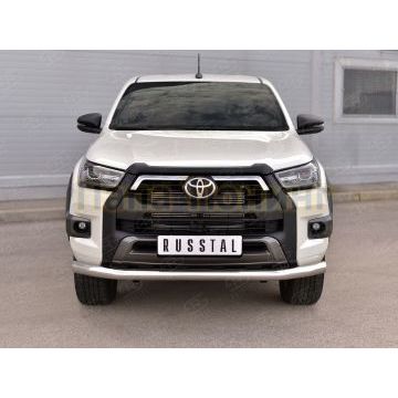 Защита переднего бампера d76 секции RUSSTAL для Toyota Hilux Black Onyx 2020-