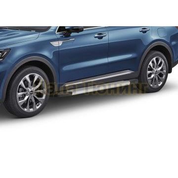 Пороги алюминиевые Rival Start для Kia Sorento 2020-