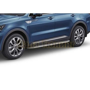 Пороги алюминиевые Rival Premium для Kia Sorento 2020-