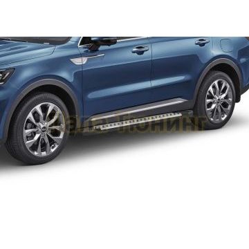 Пороги алюминиевые Rival BMW-Style для Kia Sorento 2020-