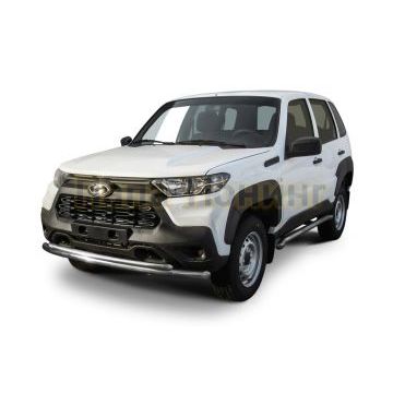 Защита переднего бампера d57+d42 двойная Lada Niva Travel 2020- Защита переднего бампера d57+d42 двойная Lada Niva Travel 2020-