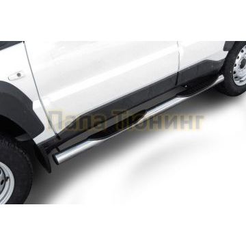 Защита порогов d76 с проступями Lada Niva Travel 2020-