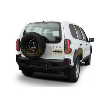 Защита заднего бампера d76 черная Lada Niva Travel 2020-