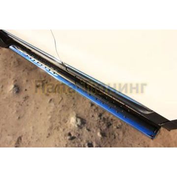 Пороги труба d120x60 с проступью РусСталь для Ford Explorer 2011-2015