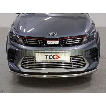 Решетка радиатора верхняя 12 мм (3 шт) ТСС для Kia Rio X 2020- Решетка радиатора верхняя 12 мм (3 шт) ТСС для Kia Rio X 2020-