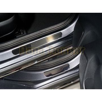 Накладки на пороги (лист зеркальный) 4шт ТСС для Kia Rio X 2020-