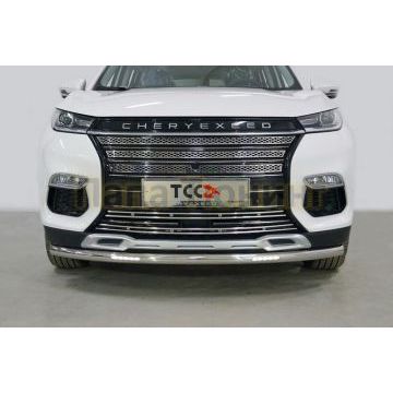 Защита передняя нижняя (с ДХО) 60,3 мм ТСС для Cheryexeed TXL 2020-