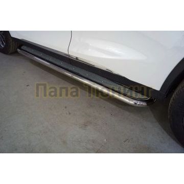 Пороги с площадкой (нерж. лист) 60,3 мм ТСС для Cheryexeed TXL 2020-