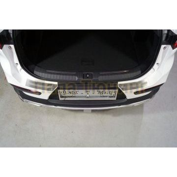 Накладки на задний бампер (лист шлифованный с полосой) 2шт ТСС для Cheryexeed TXL 2020-