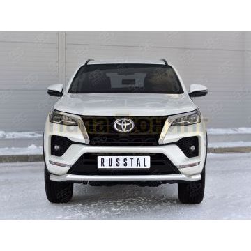 Защита переднего бампера d57 волна РусСталь для Toyota Fortuner 2020-