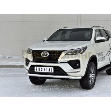 Защита переднего бампера d57 волна РусСталь для Toyota Fortuner 2020-