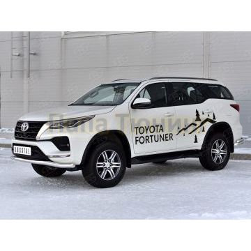 Защита переднего бампера d57 волна РусСталь для Toyota Fortuner 2020-
