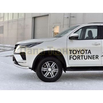 Защита переднего бампера d57 волна РусСталь для Toyota Fortuner 2020-