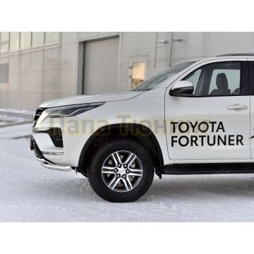 Защита переднего бампера d57 секции-d42 секции РусСталь для Toyota Fortuner 2020-