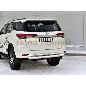 Защита заднего бампера d76 дуга-d42 дуга РусСталь для Toyota Fortuner 2020-