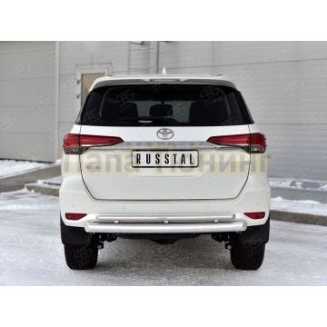 Защита заднего бампера d76 дуга-d42 дуга РусСталь для Toyota Fortuner 2020-