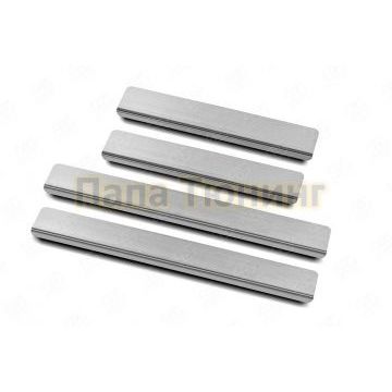 Накладки на пороги RUSSTAL (нерж., шлиф) для Volkswagen Polo 2020-